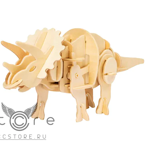 купить деревянный конструктор robotime — mini triceratops