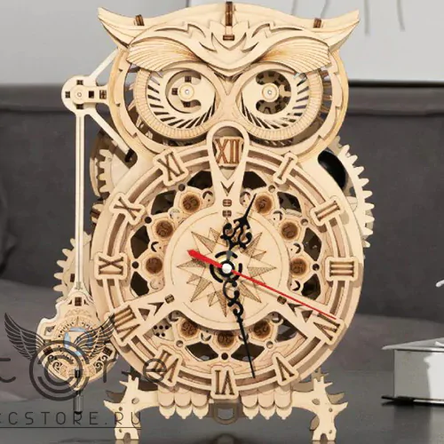 купить деревянный конструктор robotime — owl clock
