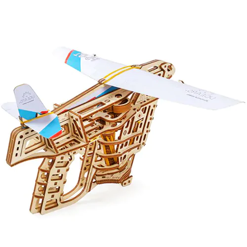 купить конструктор 3d-пазл ugears — пускатель самолетиков