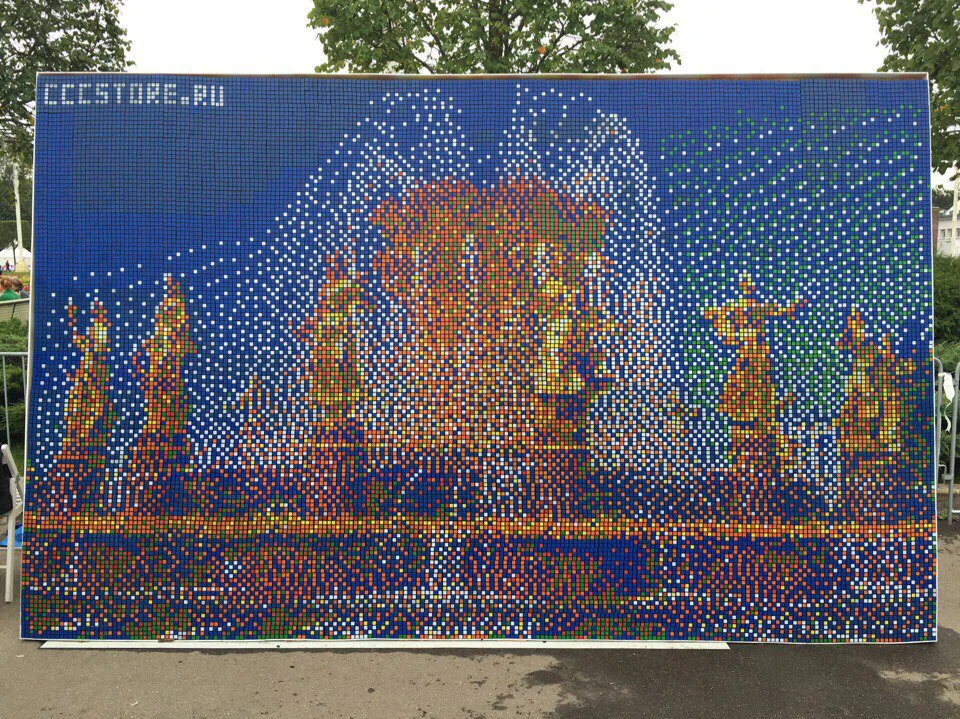 мозайка из 6000 кубиков Рубика