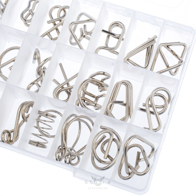 купить головоломку набор из 24 металлических головоломок в прозрачном боксе v2