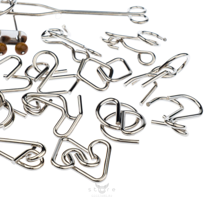 купить головоломку набор из 30 металлических головоломок в черном боксе