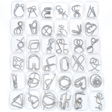 купить головоломку набор из 36 металлических головоломок в прозрачном боксе