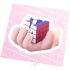 купить наклейка рука с кубом (8х6см)
