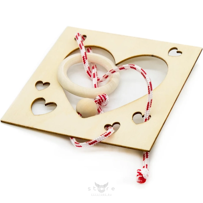 купить головоломку деревянная головоломка "рамка с сердцами"
