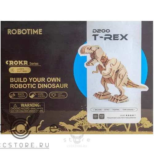 купить деревянный конструктор robotime — t-rex