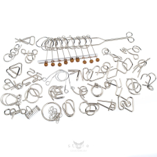 купить головоломку набор из 30 металлических головоломок в черном боксе