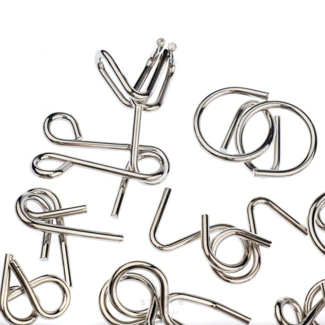 купить головоломку набор из 12 металлических головоломок в черном боксе