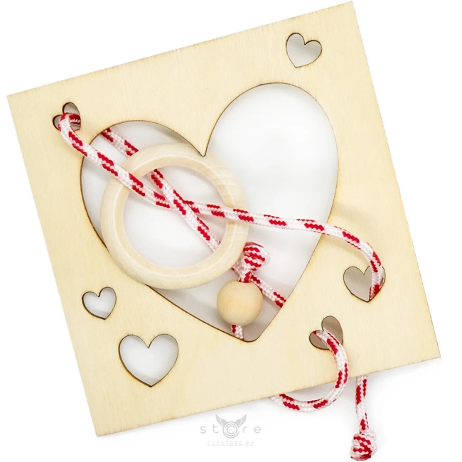 купить головоломку деревянная головоломка "рамка с сердцами"