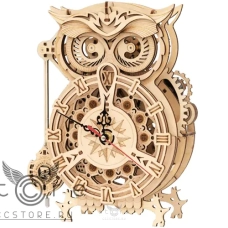 купить деревянный конструктор robotime — owl clock