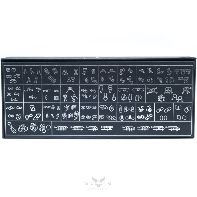 купить головоломку набор из 30 металлических головоломок в черном боксе