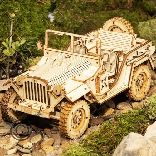 купить деревянный конструктор robotime — army jeep