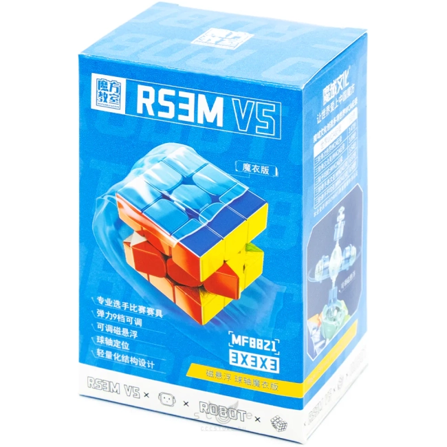 купить кубик Рубика moyu 3x3x3 rs3 m v5 (ball core uv + robot display box)