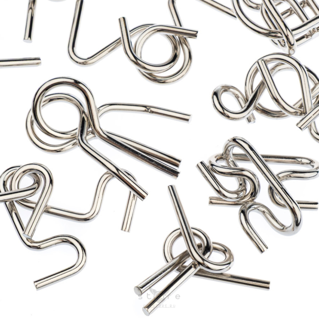 купить головоломку набор из 12 металлических головоломок в черном боксе