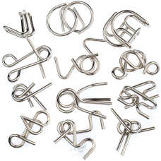 купить головоломку набор из 12 металлических головоломок в черном боксе