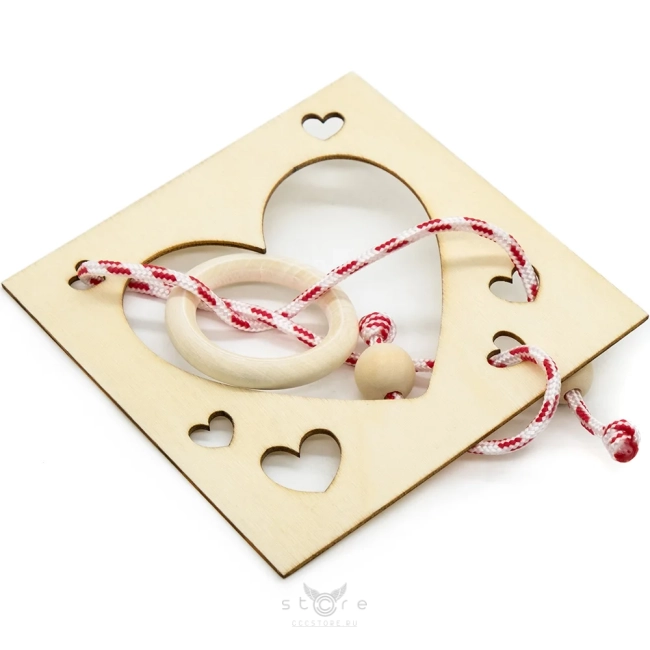купить головоломку деревянная головоломка "рамка с сердцами"