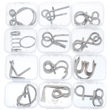 купить головоломку набор из 12 металлических головоломок в прозрачном боксе