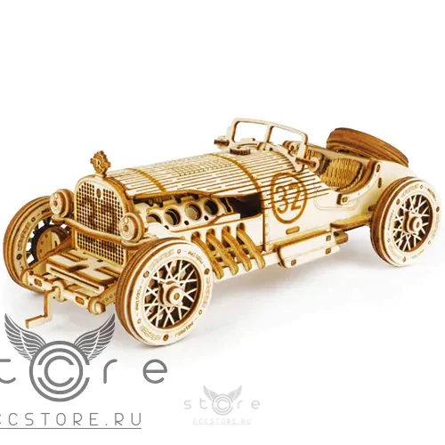 купить деревянный конструктор robotime — v8 grand prix car
