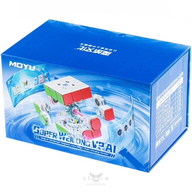 купить кубик Рубика moyu 3x3x3 super weilong v2 ai 8-magnet ball core maglev uv